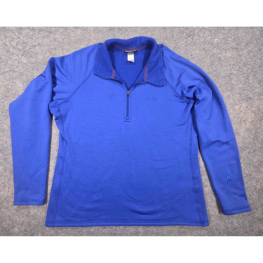 Patagonia R1 Regulator Pullover Womens XL Blue Quarter Zip Grid Fleece Sweater